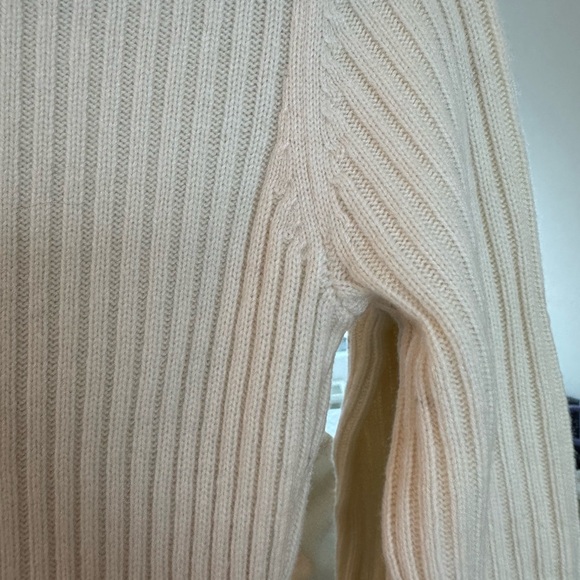 NWOT Reiss Cream Long Sleeve Ribbed Dress S - Picture 9 of 9